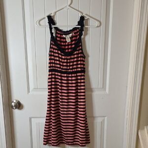Max Studio Coral and Black Striped Dress